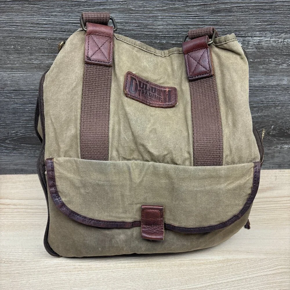 Duluth Trading‎ Company Oil Cloth Day Tote Bag Brown Expandable Durable